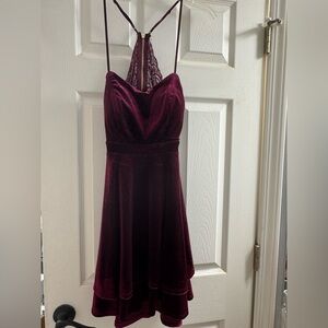 Elegant Burgundy Lace Dress